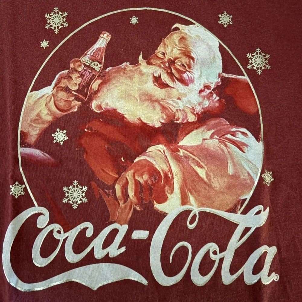 Lucky Brand Shirt Woman’s Size XL  Coca-Cola Bottle Terracotta Santa Claus NWT